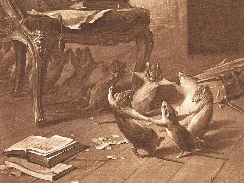 1838-Charles Herrmann-Léon - Guando i gatti non ci sono